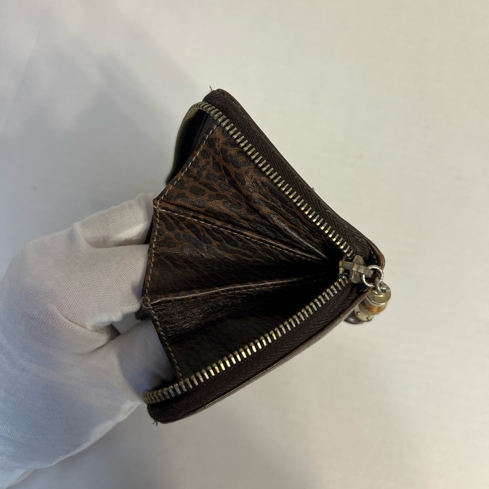 Gucci Brown Monogram Zip-Around Leather Wallet with Tassel - Picture 11 of 15